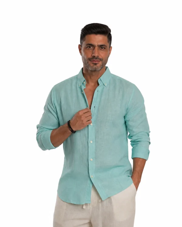 IMG_4967 Sky Blue Linen Shirt β Premium Summer Relaxed Fit