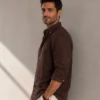 Classic Brown Linen Shirt – Premium Relaxed Fit