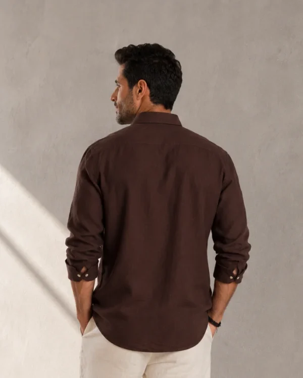 Classic Brown Linen Shirt – Premium Relaxed Fit